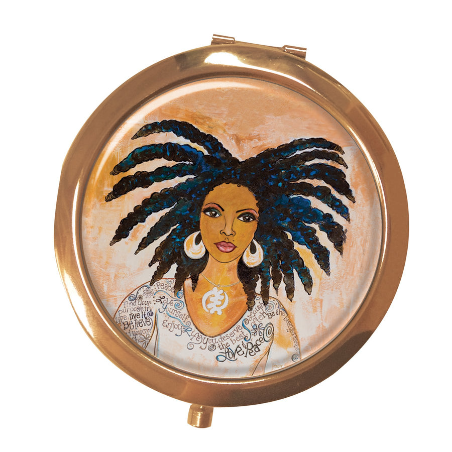Nubian Queen: African American Pocket Mirror by Sylvia "GBaby" Cohen