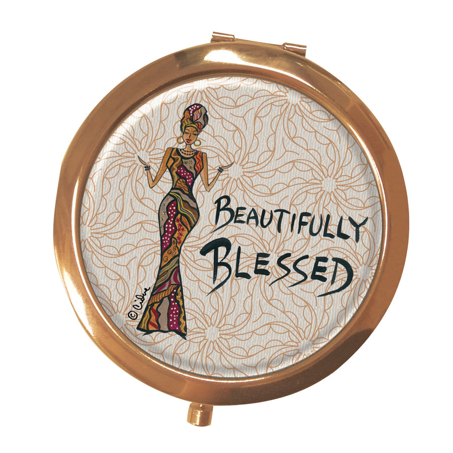 Beautifully Blessed: African American Pocket Mirror by Cidne Wallace
