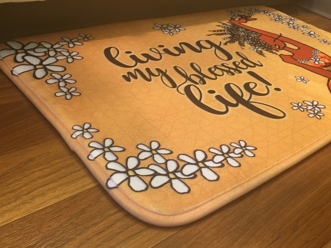Living My Blessed Life: African American Memory Foam Mat by Kiwi McDowell