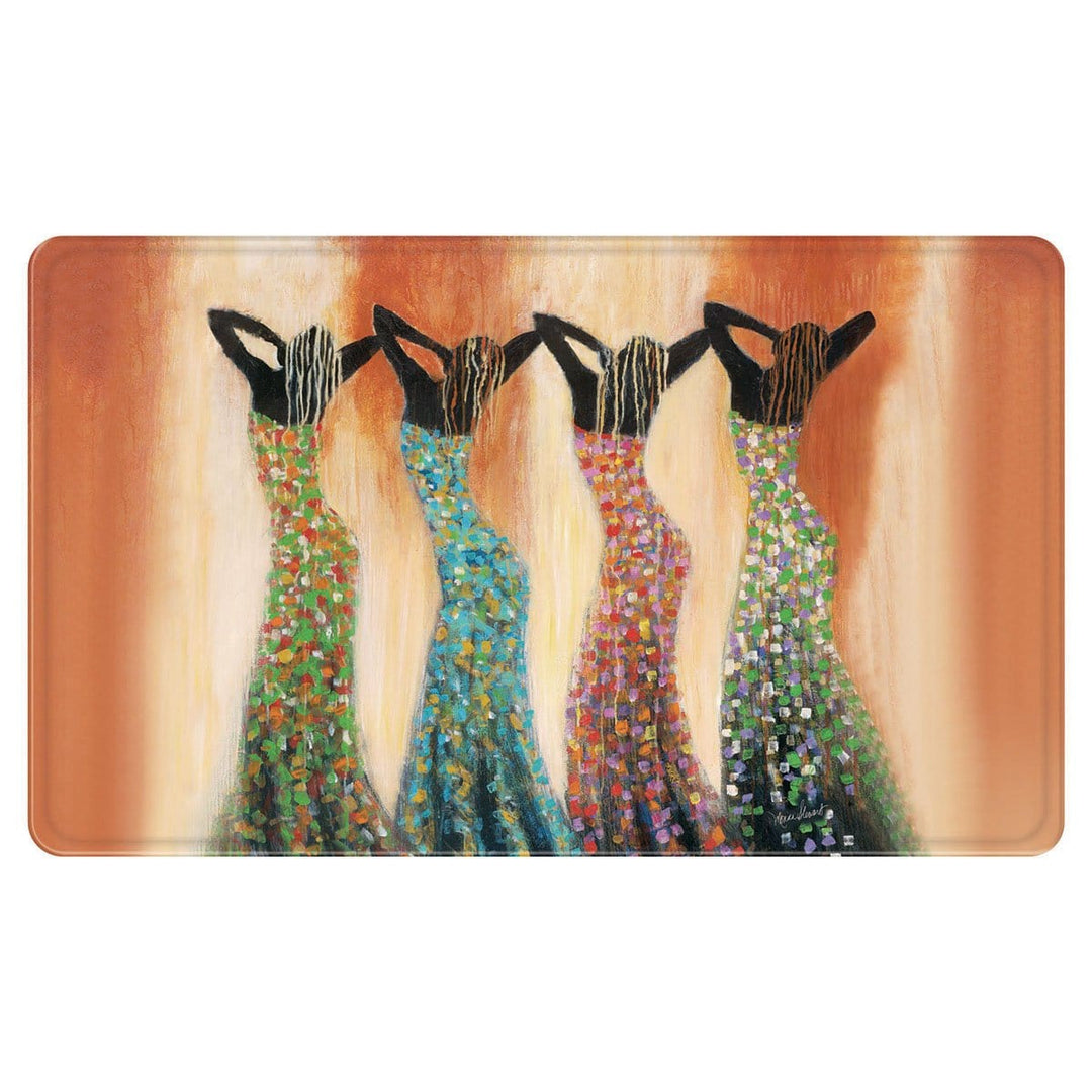 Dance of the Summer Solstice: African American Interior Memory Foam Floor Mat by Monica Stewart