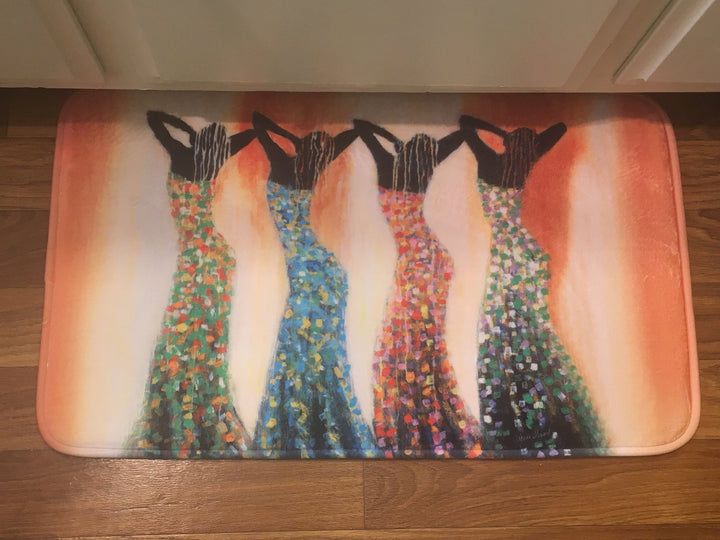Dance of the Summer Solstice: African American Interior Memory Foam Floor Mat by Monica Stewart