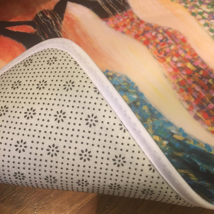 Dance of the Summer Solstice: African American Interior Memory Foam Floor Mat by Monica Stewart