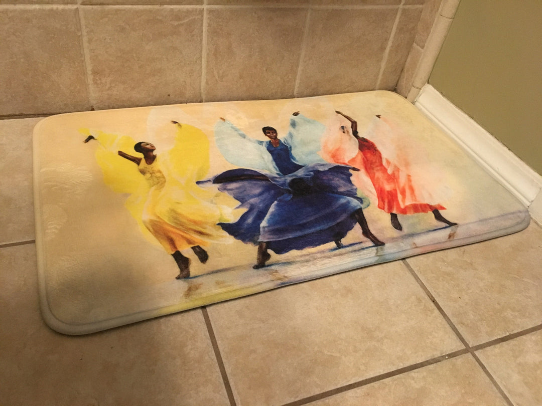 Butterlfies: African American Interior Memory Foam Floor Mat by LaVarne Ross