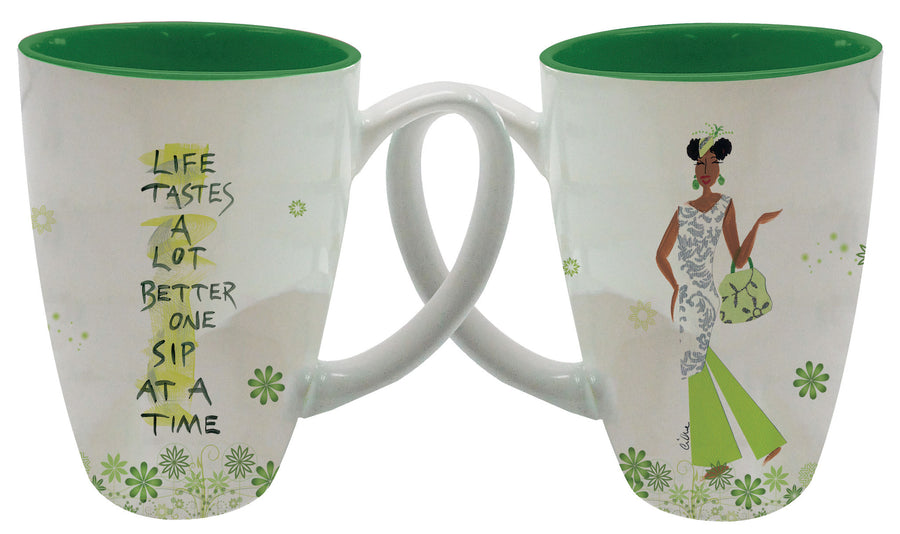Life Tastes a lot Better One Sip at a Time Latte Mug by Cidne Wallace