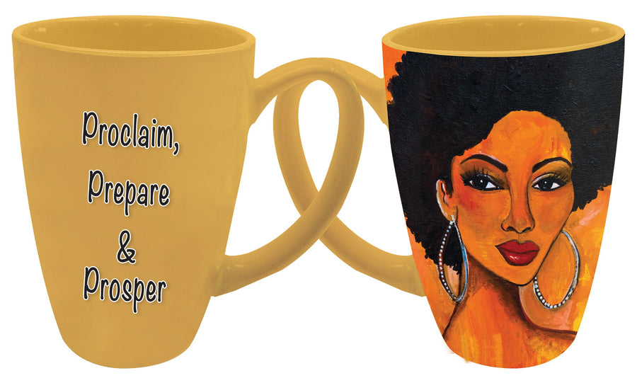 Proclaim, Prepare and Prosper: African American Latte Mug by Sylvia "Gbaby" Cohen