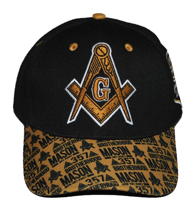Freemasonry Masonic 357 Printed Brim Baseball Cap by Big Boy Headgear (Front)