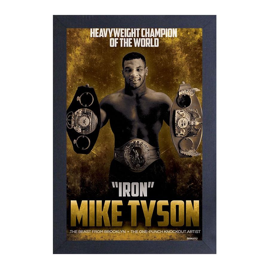 Mike Tyson: Heavyweight Champion of the World by Pyramid America (Black Frame)