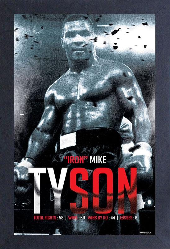 Mike Tyson: Iron Mike Tyson by Pyramid America (Black Frame)
