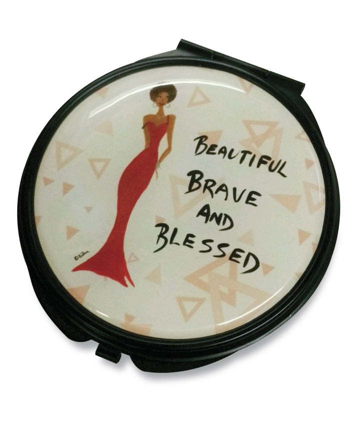 Beautiful, Brave and Blessed: African American Pocket Mirror by Cidne Wallace