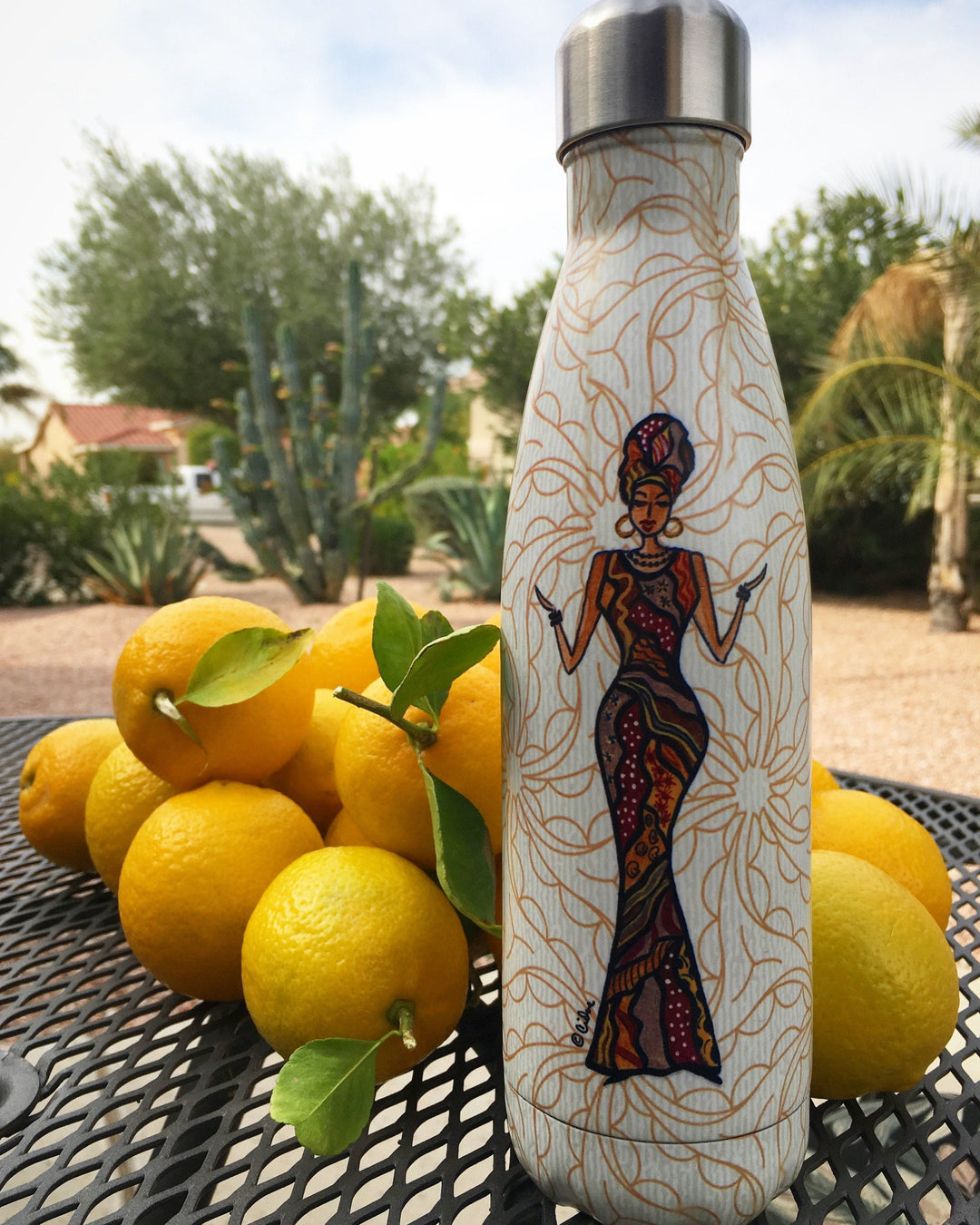 Beautifully Blessed: African American Stainless Steel Water Bottle by Cidne Wallace