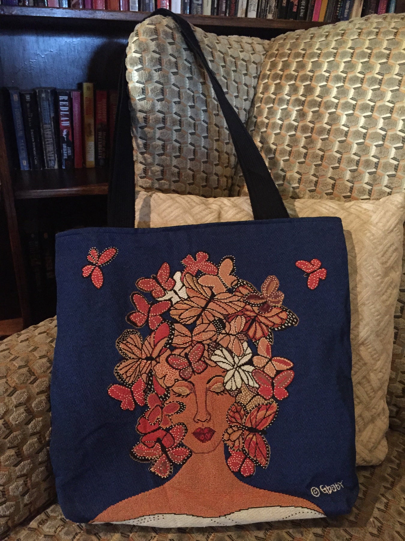 2 of 2: Release, Relax, Renew: African American Woven Tapestry Tote Bag by GBaby