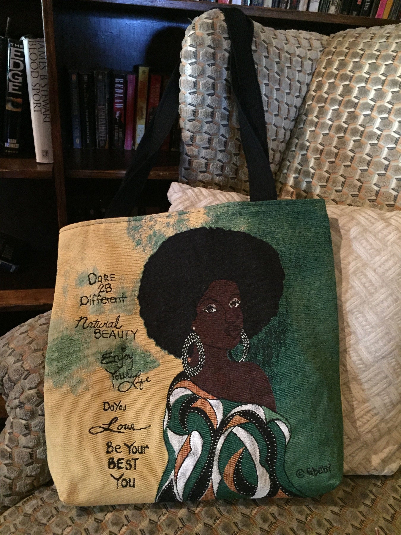 2 of 2: Dare 2 Be Different: African American Woven Tapestry Tote Bag by GBaby