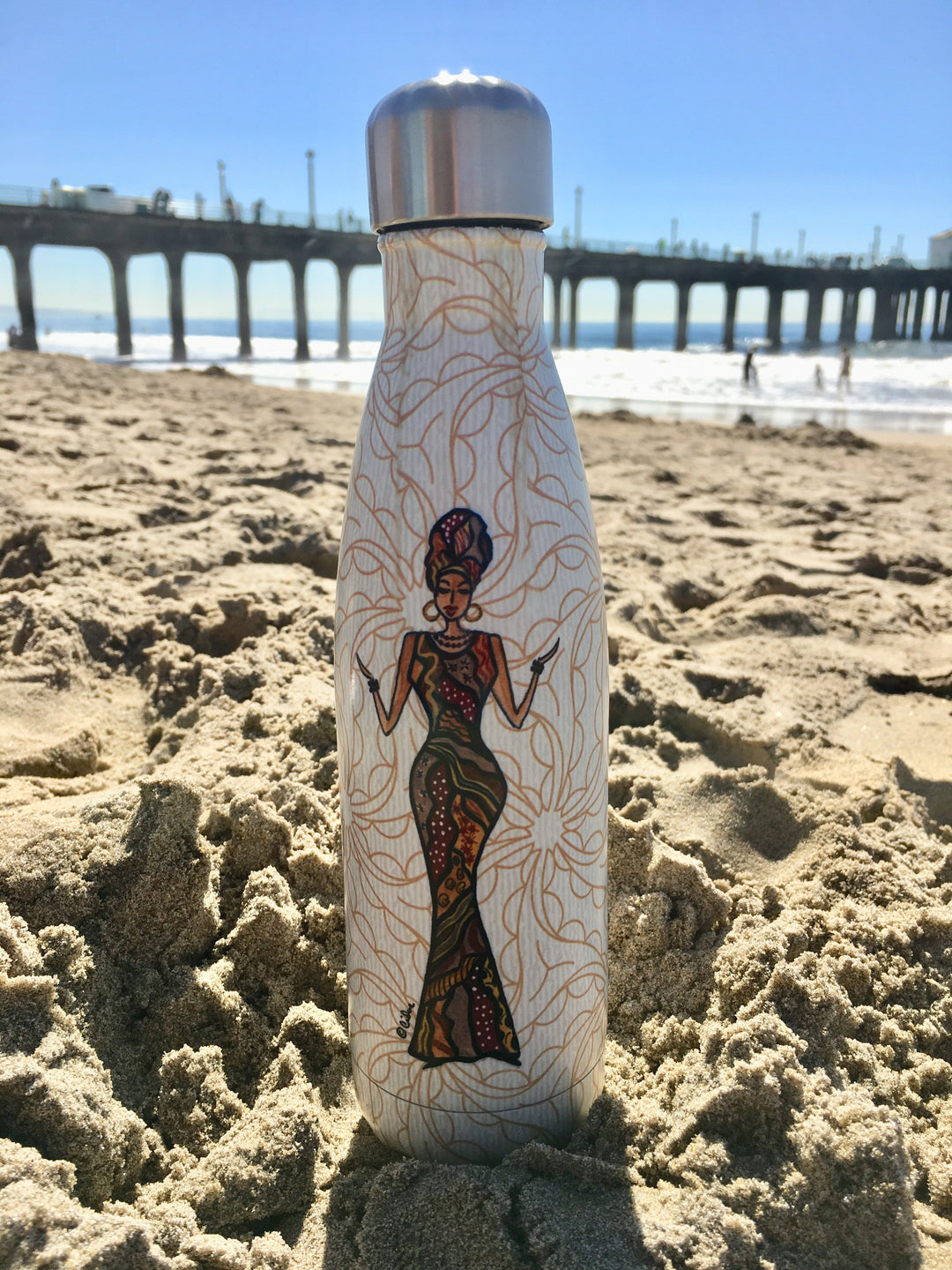 Beautifully Blessed: African American Stainless Steel Water Bottle by Cidne Wallace