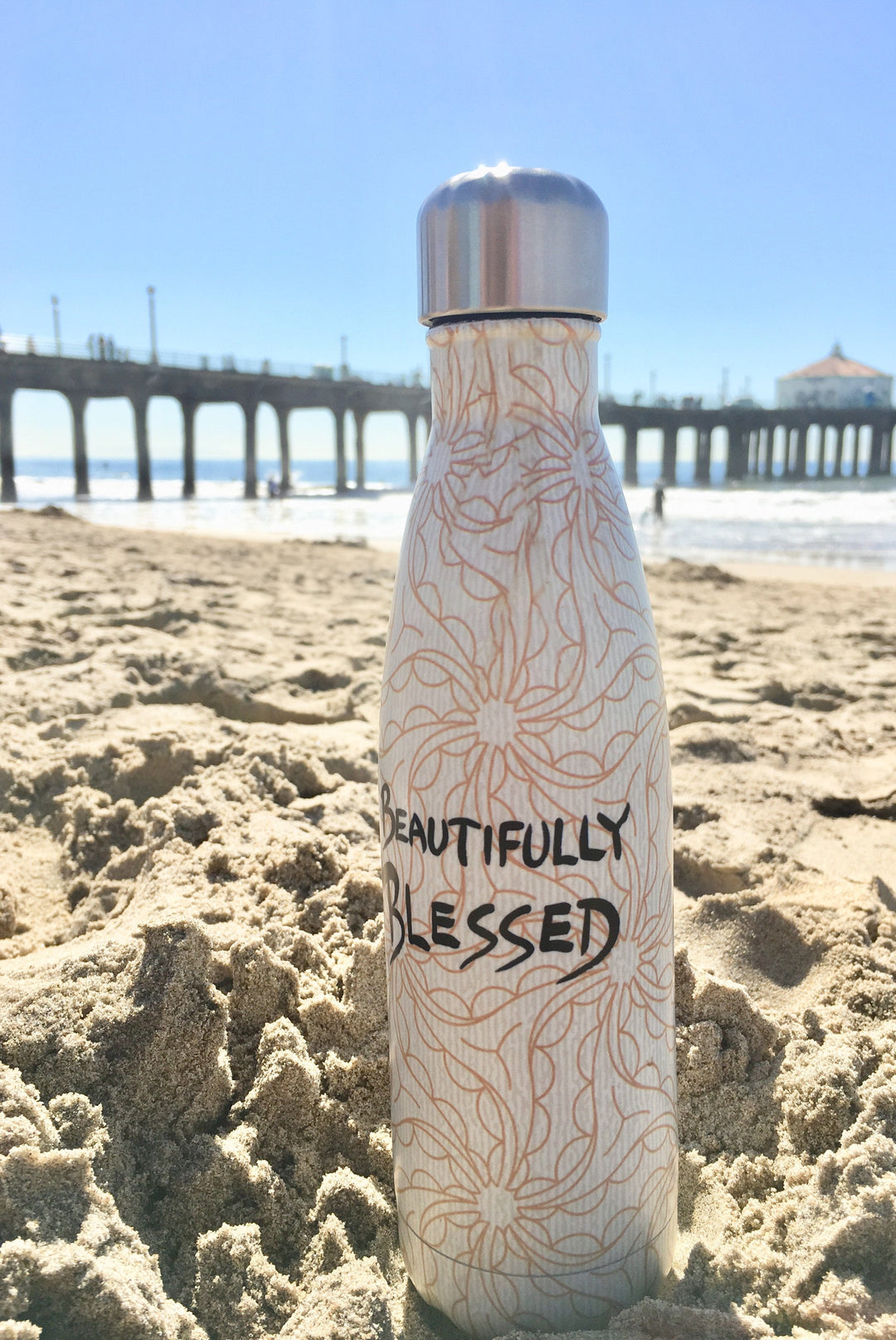 Beautifully Blessed: African American Stainless Steel Water Bottle by Cidne Wallace