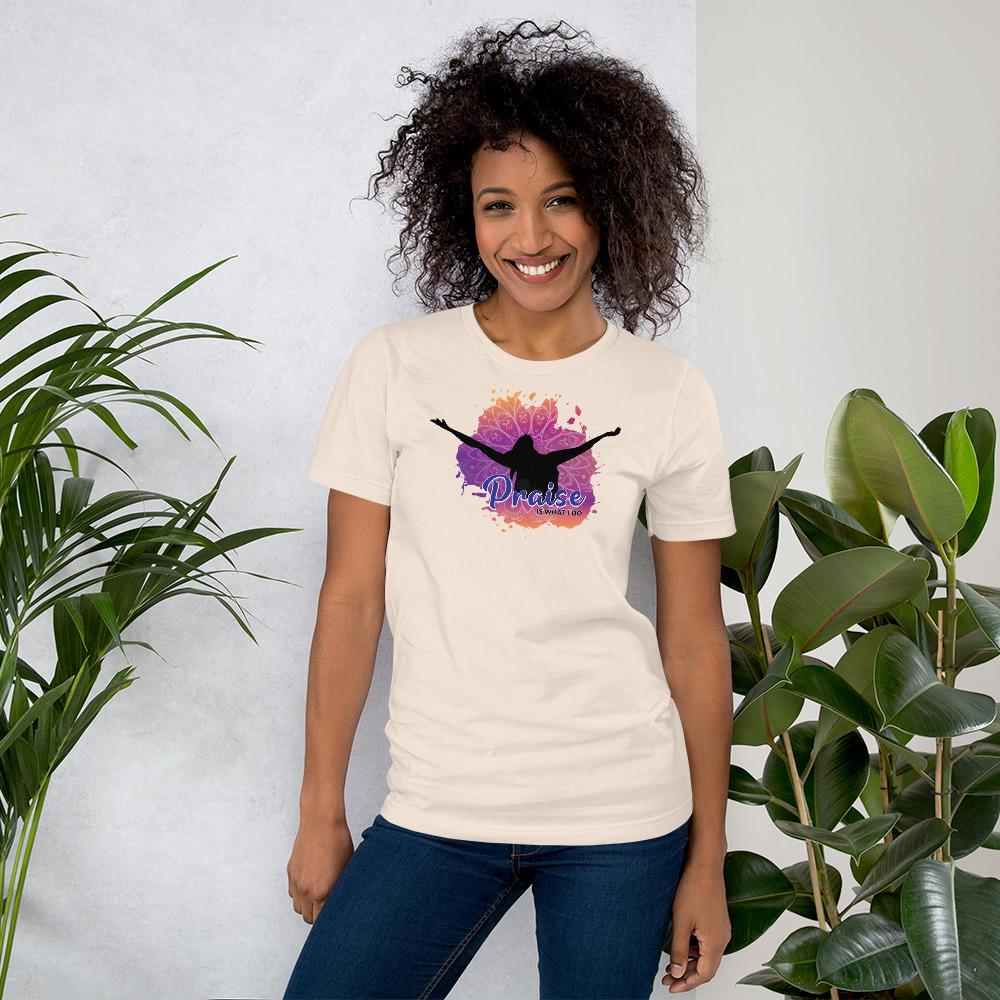 19 of 34: Praise is What I Do Short Sleeve Unisex T-Shirt-T-Shirt-Keepers of the Faith-Small-Soft Cream-The Black Art Depot