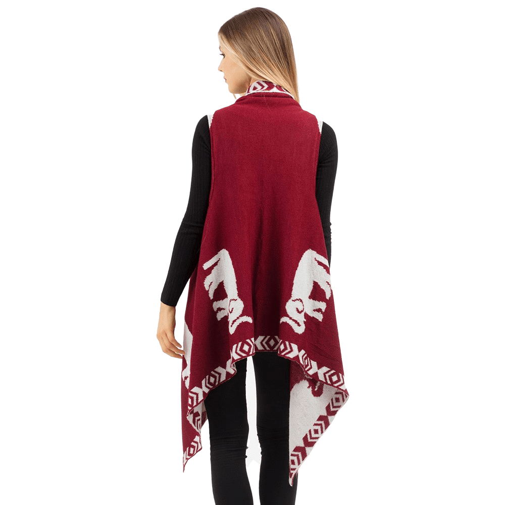 Reversible Crimson and White Elephant Vest by Elephant Boutique