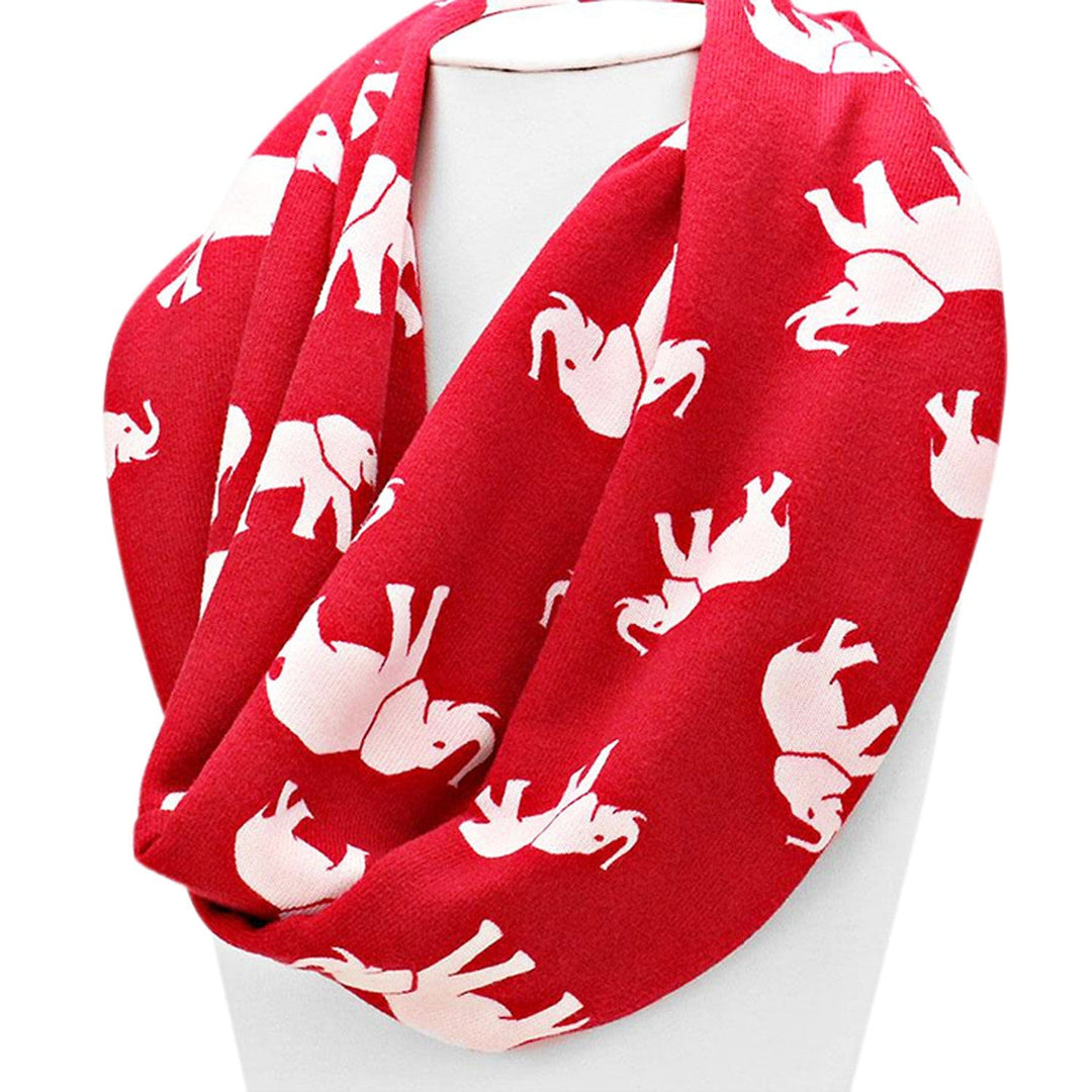 Delta Sigma Theta Inspired Crimson Elephant Infinity Scarf