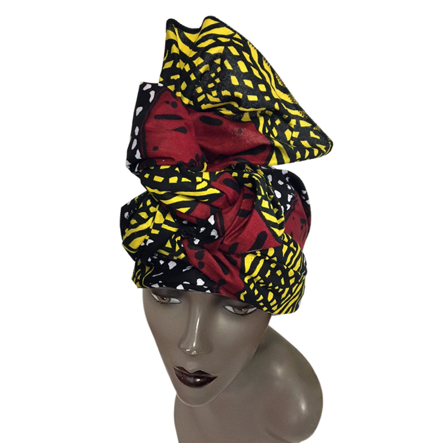 Authentic African Wax Print Fabric Head Wrap by Boutique Africa