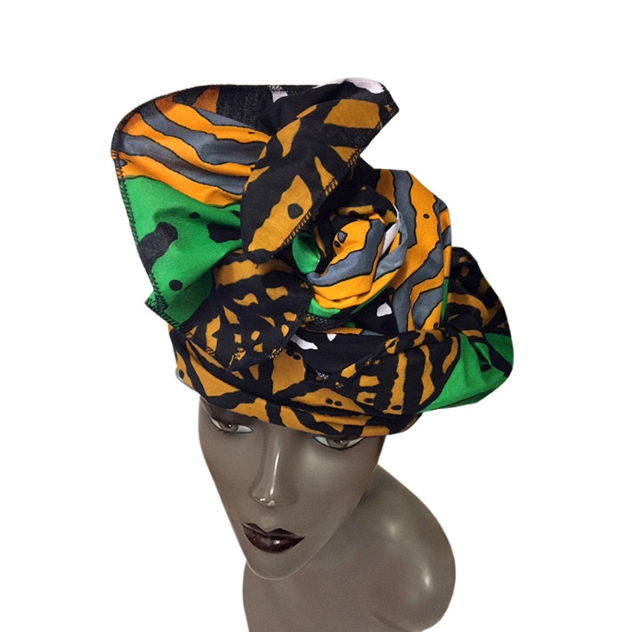 Authentic African Wax Print Fabric Head Wrap by Boutique Africa