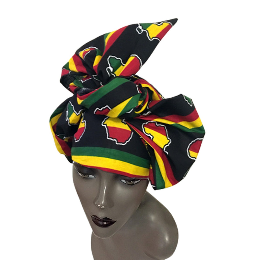 Africa!: Authentic African Wax Print Head Wrap by Boutique Africa