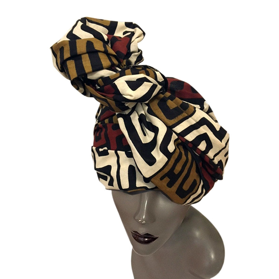 Authentic African Wax Print Fabric Head Wrap by Boutique Africa