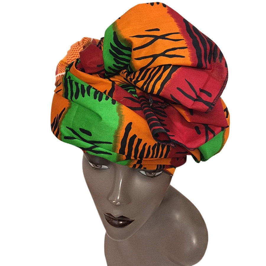 Authentic African Wax Print Fabric Head Wrap by Boutique Africa