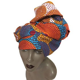 Authentic African Wax Print Fabric Head Wrap by Boutique Africa