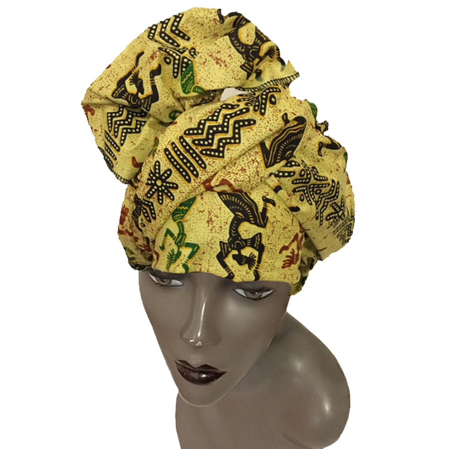 Authentic African Wax Print Fabric Head Wrap by Boutique Africa