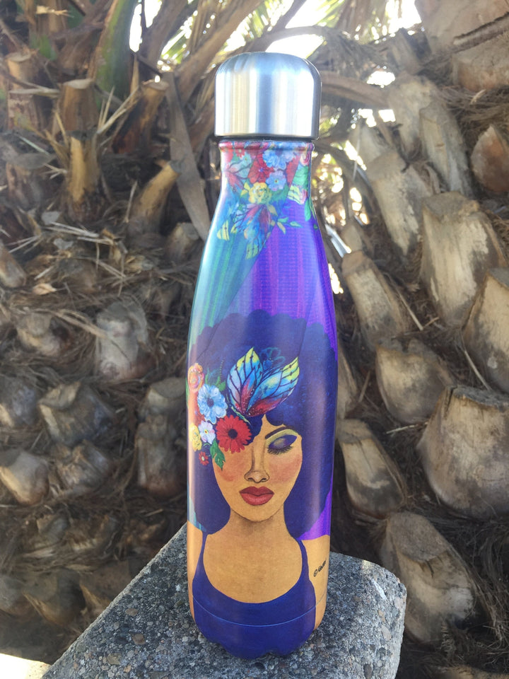 Believe, Blossom and Become: African American Stainless Steel Bottle by GBaby