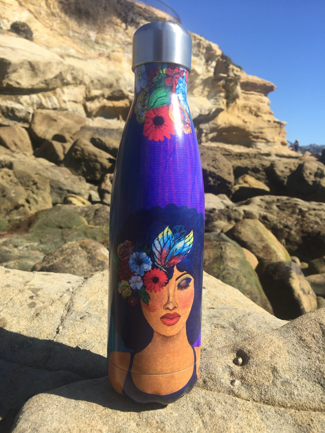 Believe, Blossom and Become: African American Stainless Steel Bottle by GBaby