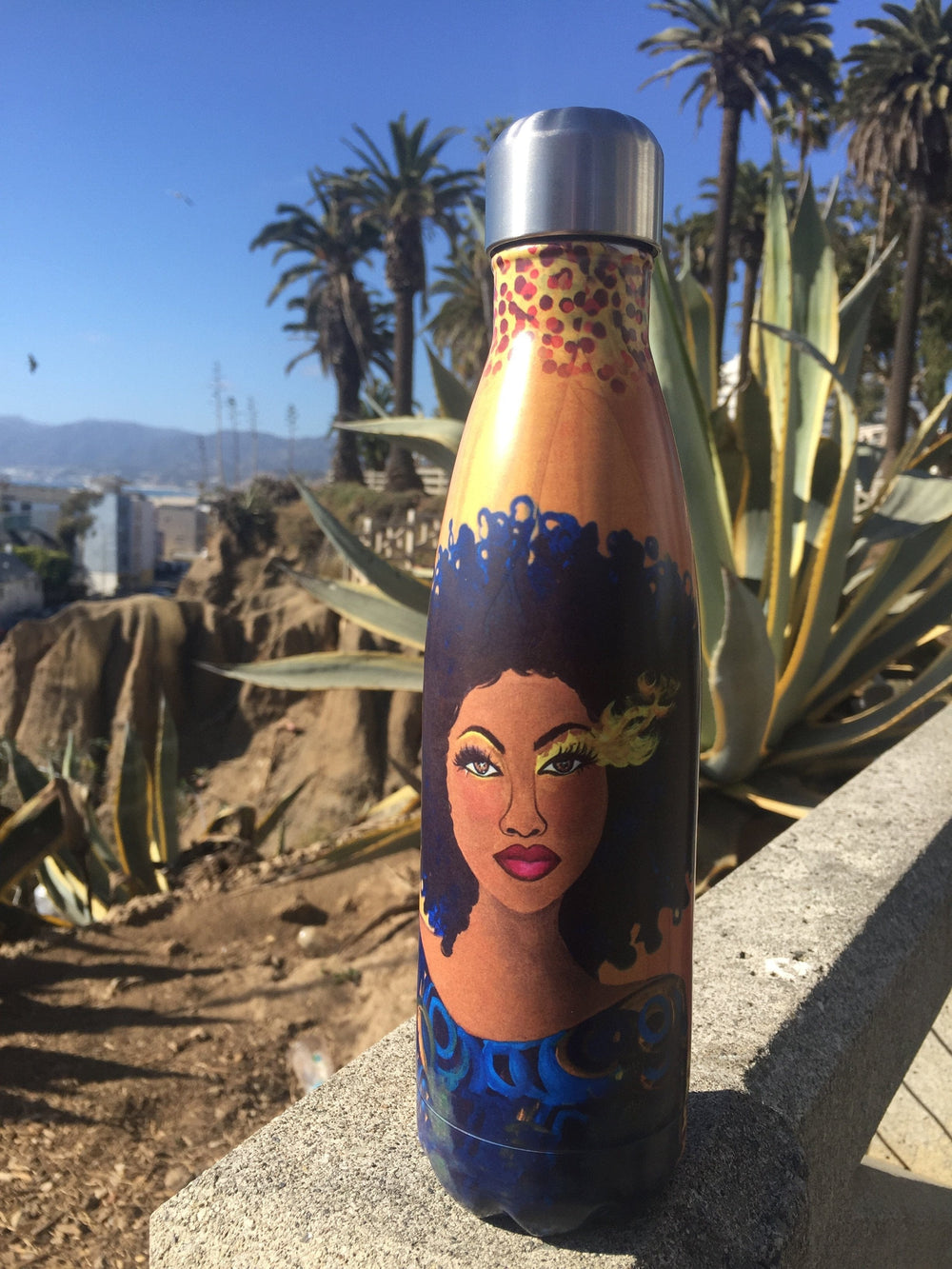 Soul on Fire: African American Stainless Steel Bottle by Sylvia "Gbaby" Cohen