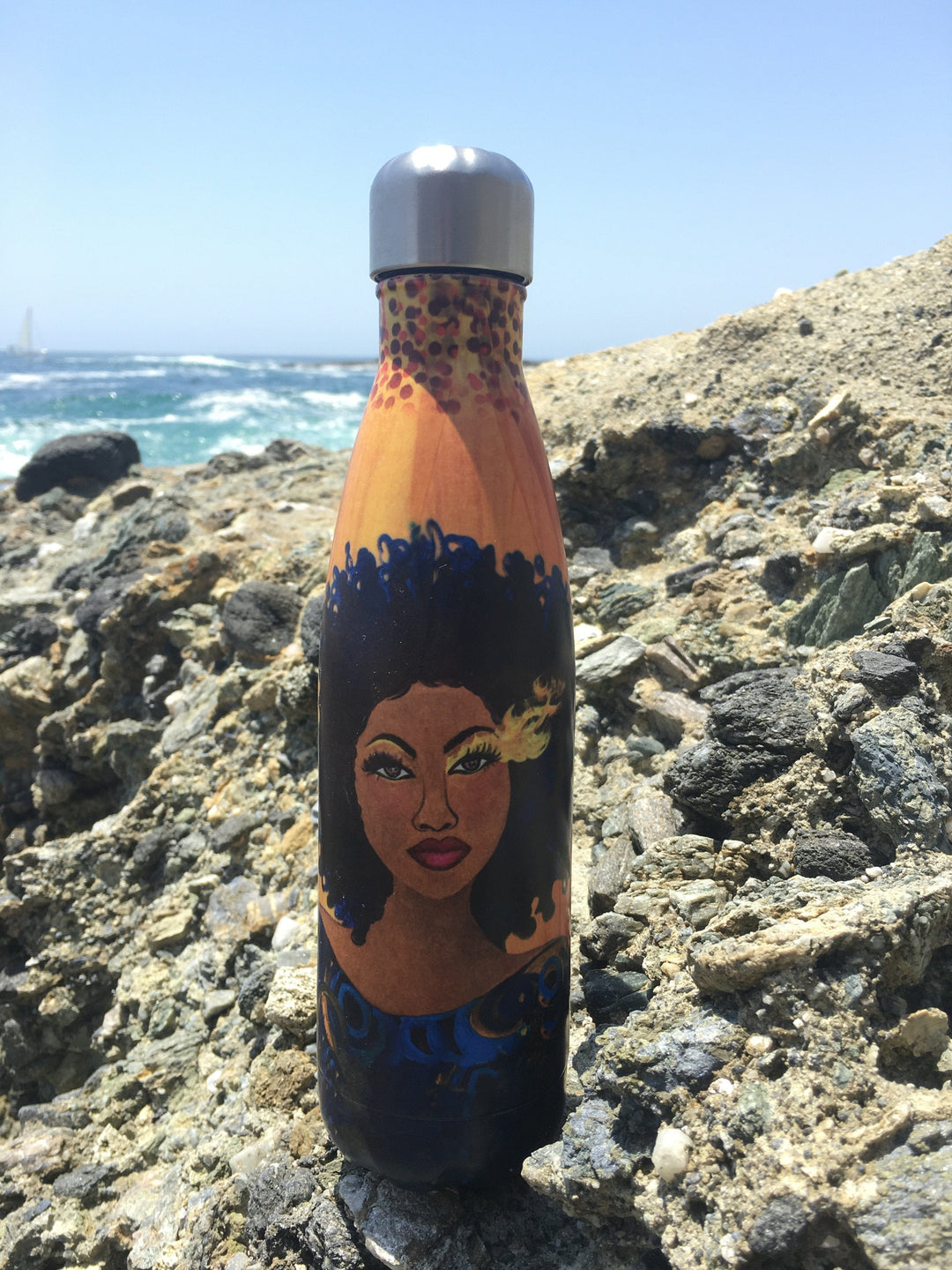 Soul on Fire: African American Stainless Steel Bottle by Sylvia "Gbaby" Cohen