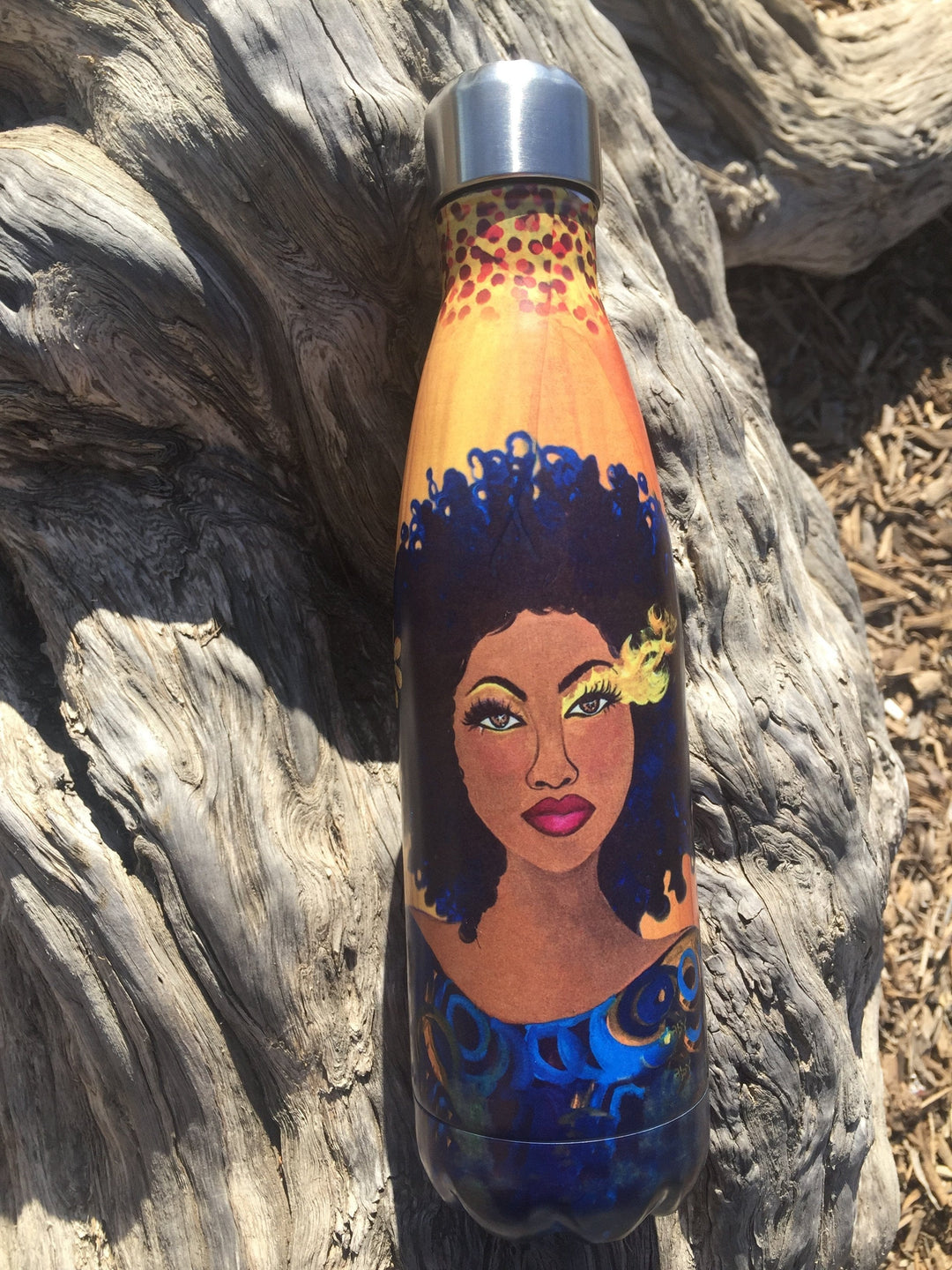 Soul on Fire: African American Stainless Steel Bottle by Sylvia "Gbaby" Cohen