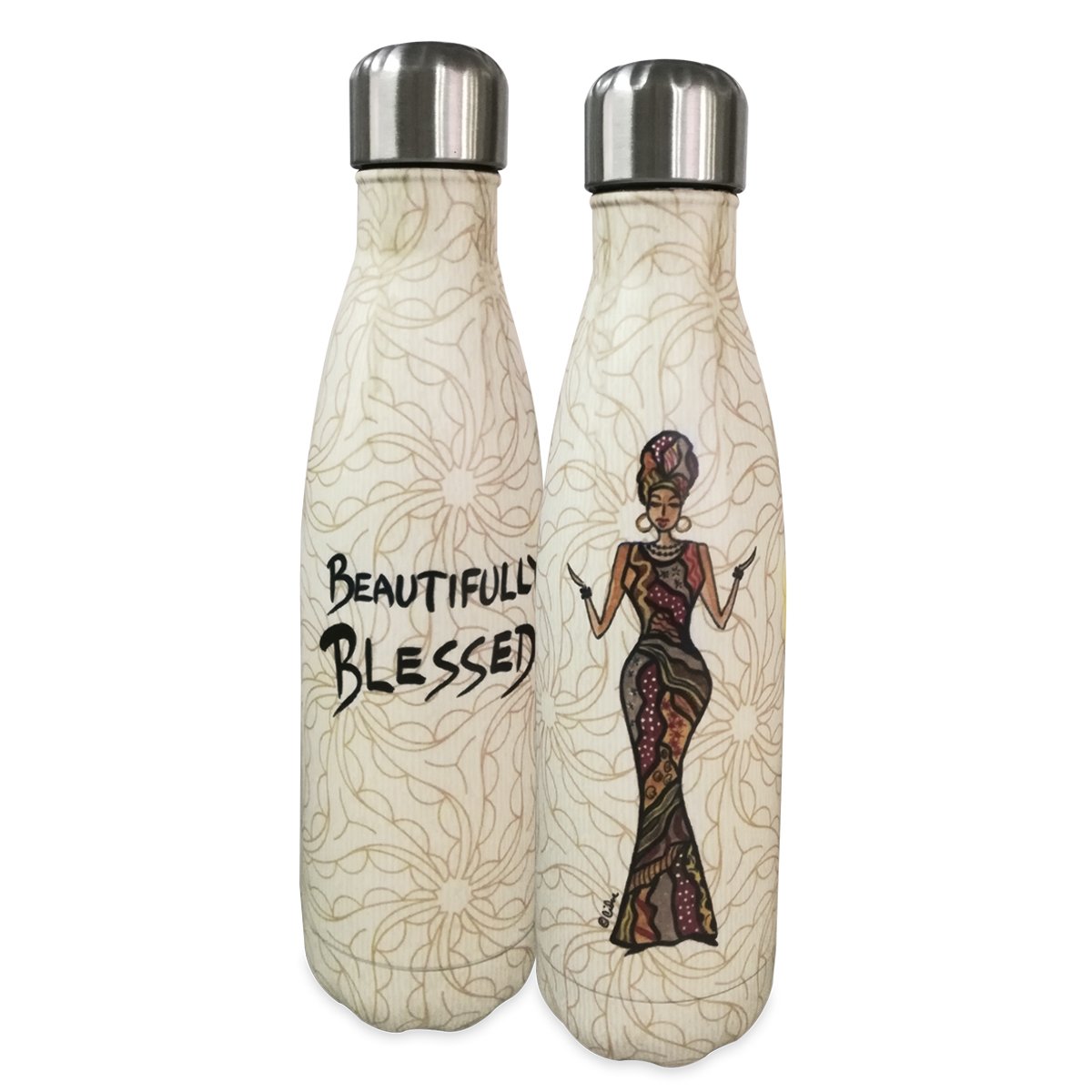 1 of 8: Beautifully Blessed: African American Stainless Steel Water Bottle by Cidne Wallace