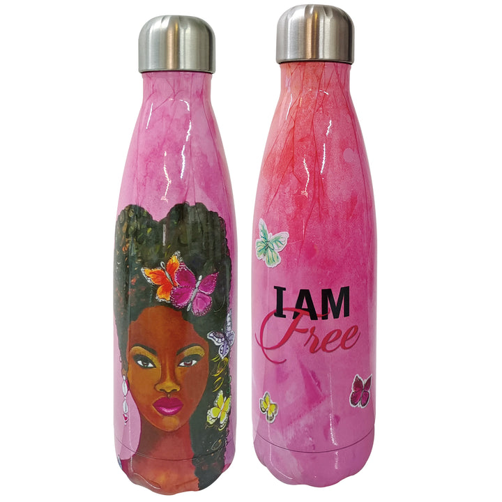 I Am Free by Sylvia "Gbaby" Cohen: African American Stainless Steel Bottle 