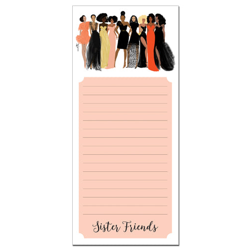 Sister Friends Magnetic Notepad-Magnetic Notepad-Nicholle Kobi-4x9 Inches-60 Sheets-The Black Art Depot