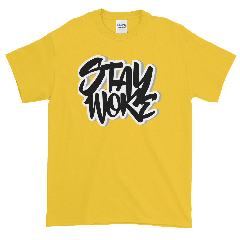 Stay Woke: African American Cultural T-Shirt by RBG Forever (Yellow)