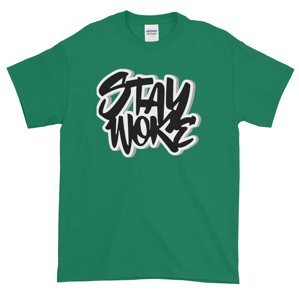 Stay Woke: African American Cultural T-Shirt by RBG Forever (Kelly Green)