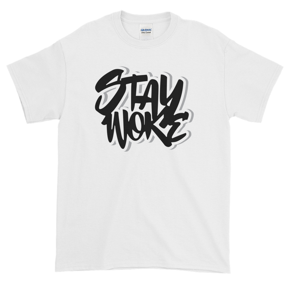 Stay Woke: African American Cultural T-Shirt by RBG Forever (White)