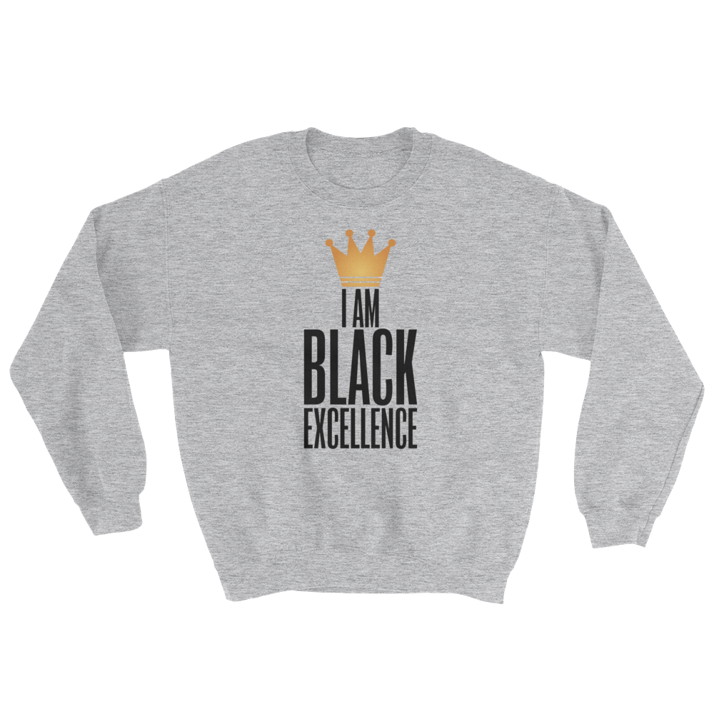 I Am Black Excellence Men's Athletic Sweatshirt by RBG Forever (Grey)