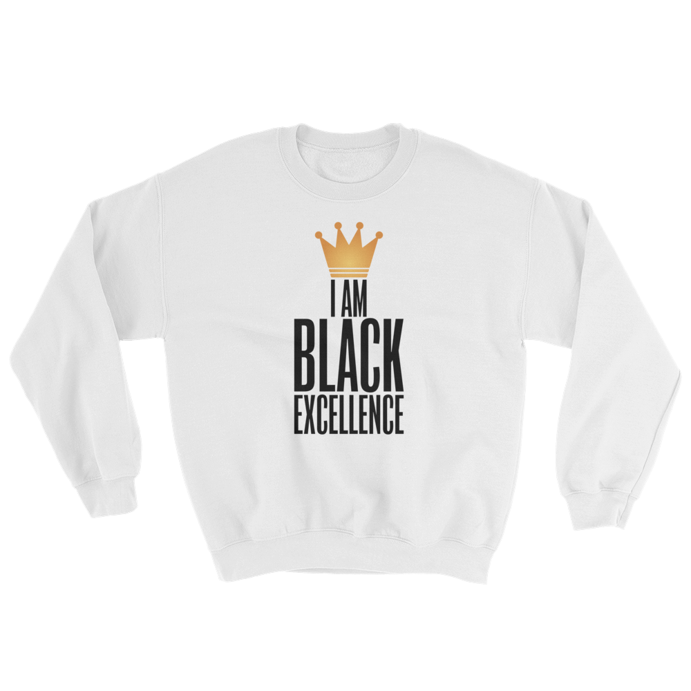 I Am Black Excellence Men's Athletic Sweatshirt by RBG Forever (White)