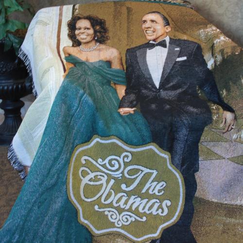Remembering the Obamas: Black History Tapestry Throw