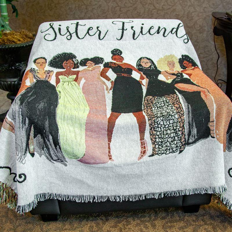 Sister Friends: African American Tapestry Throw by Nicholle Kobi