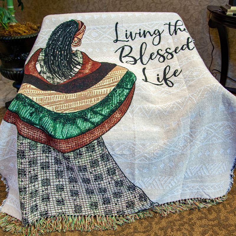 Living the Blessed Life by Albert Fennell: African American Tapestry Throw