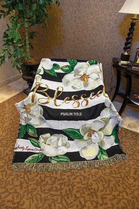 Blessed Magnolia: African American Tapestry Throw by Sandy Clough