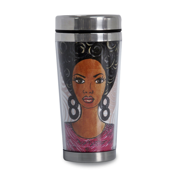 Change Your Thoughts Change Your Life: African American Travel Mug by GBaby (Front)