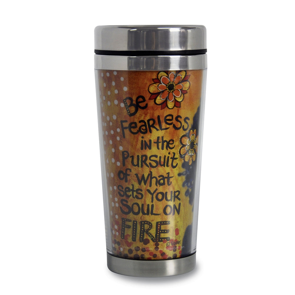 Be Fearless (Soul on Fire): African American Travel Mug by GBaby (Back)