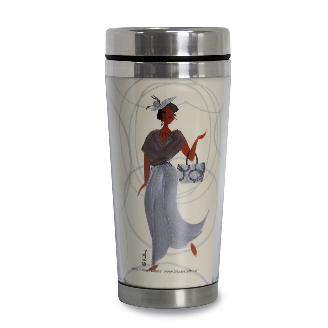 Gorgeous Granny: African American Travel Mug by Cidne Wallace (Front)