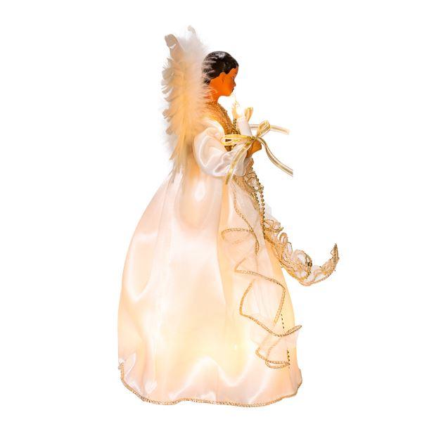 5 of 7: Ivory and Gold: African American Electric Christmas Tree Topper by Kurt Adler