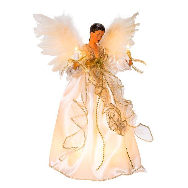 Ivory and Gold: African American Electric Christmas Tree Topper by Kurt Adler